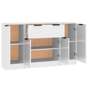 High Gloss White Sideboards Set - Stylish & Functional Storage