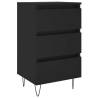 Elegant Black Bedside Cabinet - 40x35x69 cm Engineered Wood