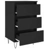 Elegant Black Bedside Cabinet - 40x35x69 cm Engineered Wood