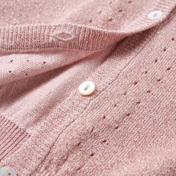 Soft Pink Kids' Cardigan - Knitted Comfort for Ages 1.5-2