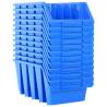 Stacking Storage Bins - 14 pcs Blue Plastic | HipoMarket UK