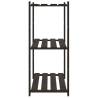 3-Tier Storage Rack Black - Solid Pine Wood | HipoMarket