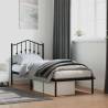 Metal Bed Frame with Headboard Black 75x190 cm Small Single Colour black Size 75 x 190 cm Model with headboard 