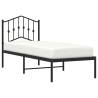 Black Metal Bed Frame with Headboard - Small Single 75x190 cm