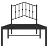 Black Metal Bed Frame with Headboard - Small Single 75x190 cm