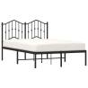 Metal Bed Frame with Headboard - Black 120x200 cm | Hipomarket