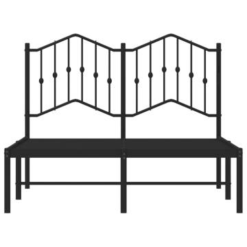 Metal Bed Frame with Headboard - Black 120x200 cm | Hipomarket