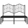 Metal Bed Frame with Headboard - Black 120x200 cm | Hipomarket