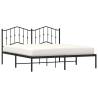 Metal Bed Frame with Headboard Black 180x200 cm - Super King