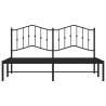 Metal Bed Frame with Headboard Black 180x200 cm - Super King