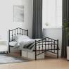 Metal Bed Frame with Headboard and Footboard Black 80x200 cm Colour black Size 80 x 200 cm Model with headboard & footboard 