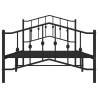 Metal Bed Frame with Headboard & Footboard - Black 100x190 cm