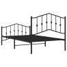 Metal Bed Frame with Headboard & Footboard - Black 100x190 cm