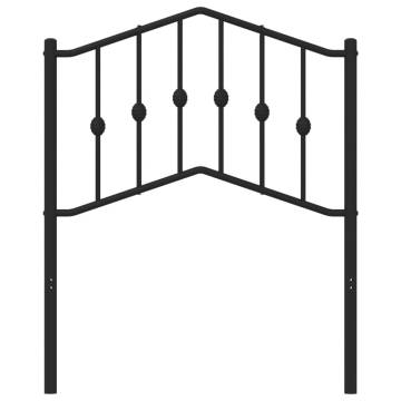 Black Metal Headboard 75 cm - Stylish & Sturdy Design