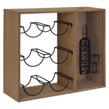 H&S Collection Metal Wine Rack for 6 Bottles - Brown & Black