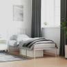 Elegant White Metal Bed Frame with Headboard - 80x200 cm