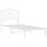 Elegant White Metal Bed Frame with Headboard - 80x200 cm