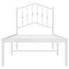 Elegant White Metal Bed Frame with Headboard - 80x200 cm