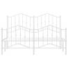 Elegant White Metal Bed Frame with Headboard & Footboard 140x200