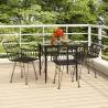 5 Piece Black Poly Rattan Garden Dining Set | HipoMarket