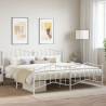 Metal Bed Frame with Headboard and Footboard White 193x203 cm Colour white Size 193 x 203 cm Model with headboard & footboard 