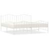 Elegant White Metal Bed Frame with Headboard | 193x203 cm