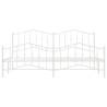 Elegant White Metal Bed Frame with Headboard | 193x203 cm