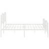 Elegant White Metal Bed Frame with Headboard | 193x203 cm