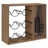 H&S Collection Metal Wine Rack for 6 Bottles - Brown & Black