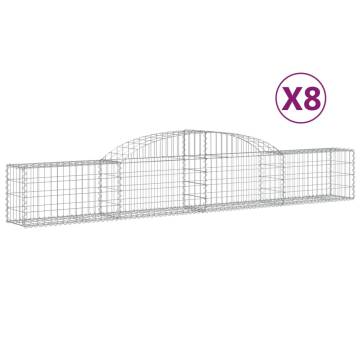 Arched Gabion Baskets - 8 pcs Galvanised Iron 300x30x40/60 cm