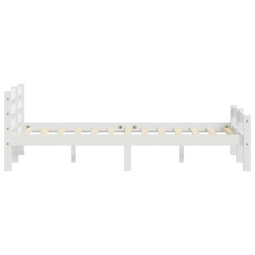 White Solid Pinewood Bed Frame 120x200 cm - Stylish & Durable