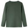 Kids' Long Sleeve T-shirt Dark Green with Racing Car - Size 128