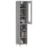 Stylish Highboard Grey Sonoma - Engineered Wood Storage 34.5x34x180 cm