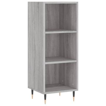 Stylish Highboard Grey Sonoma - Engineered Wood Storage 34.5x34x180 cm