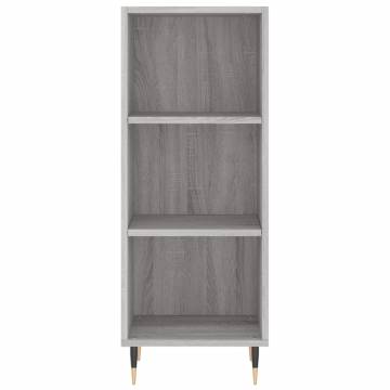 Stylish Highboard Grey Sonoma - Engineered Wood Storage 34.5x34x180 cm