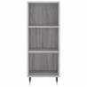 Stylish Highboard Grey Sonoma - Engineered Wood Storage 34.5x34x180 cm