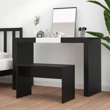 Dressing Stool Black - 70x35x45 cm Engineered Wood | Hipo Market