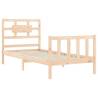 Small Single Solid Wood Bed Frame with Headboard - HipoMarket