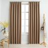 Taupe Blackout Curtains with Hooks - 140x245 cm (2 pcs)