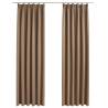 Taupe Blackout Curtains with Hooks - 140x245 cm (2 pcs)