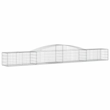 Arched Gabion Baskets 5 pcs - Galvanised Iron Garden Barriers