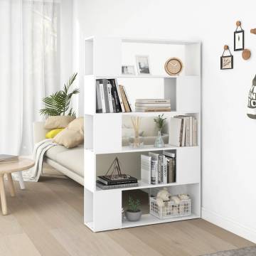 Stylish White Book Cabinet Room Divider - 100x24x155 cm