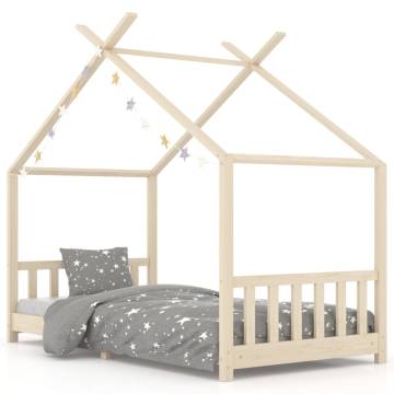 Kids Bed Frame Solid Pine Wood 90x200 cm | HipoMarket