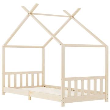 Kids Bed Frame Solid Pine Wood 90x200 cm | HipoMarket