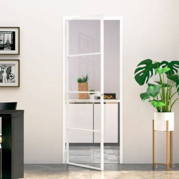 Interior Door White 76x201.5 cm with Glass & Aluminium Frame