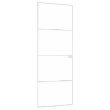 Interior Door White 76x201.5 cm with Glass & Aluminium Frame