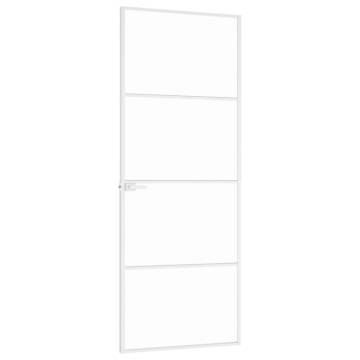 Interior Door White 76x201.5 cm with Glass & Aluminium Frame