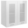 Hanging Glass Cabinet High Gloss White - 60x31x60 cm