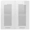 Hanging Glass Cabinet High Gloss White - 60x31x60 cm