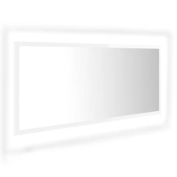 LED Bathroom Mirror High Gloss White 100x8.5x37 cm